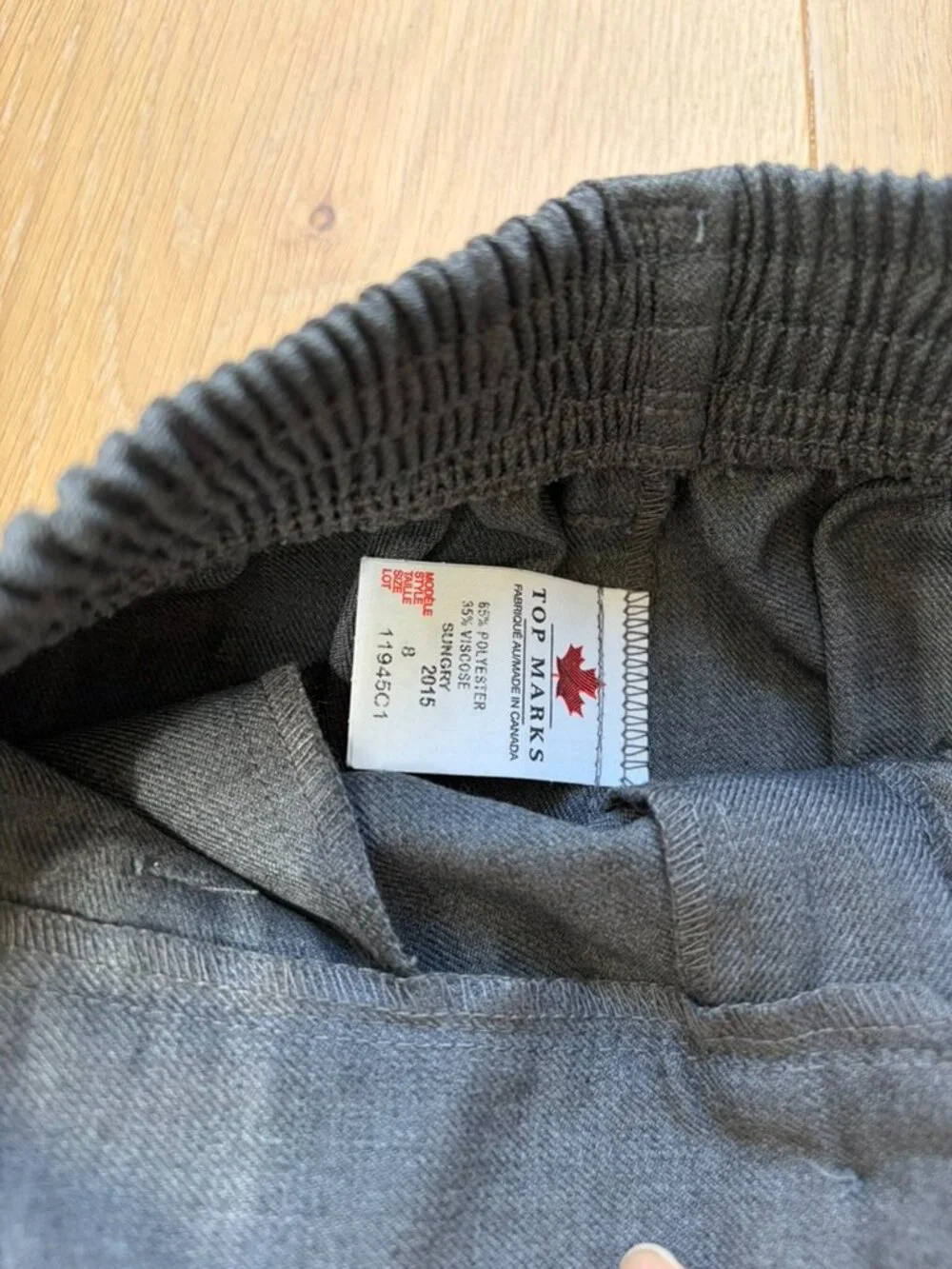 Top Marks School Uniform Pants (Gray) - Size: Youth 8 - NWT